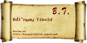 Bányay Tibold névjegykártya